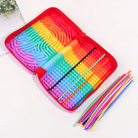 Silicone Rainbow Desk Stationery Fidget Toy 20 Strings Educational Sensory Puzzle Food Grade BPA Free for Student